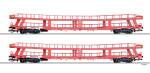 TILLIG 01136 - Güterwagenset der DB AG, bestehend aus zwei Autotransportwagen DDm 915, Ep. V